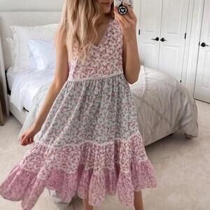 LoveShackFancy x Target Camille Floral Babydoll Pastel Ruffle Cotton Cottagecore